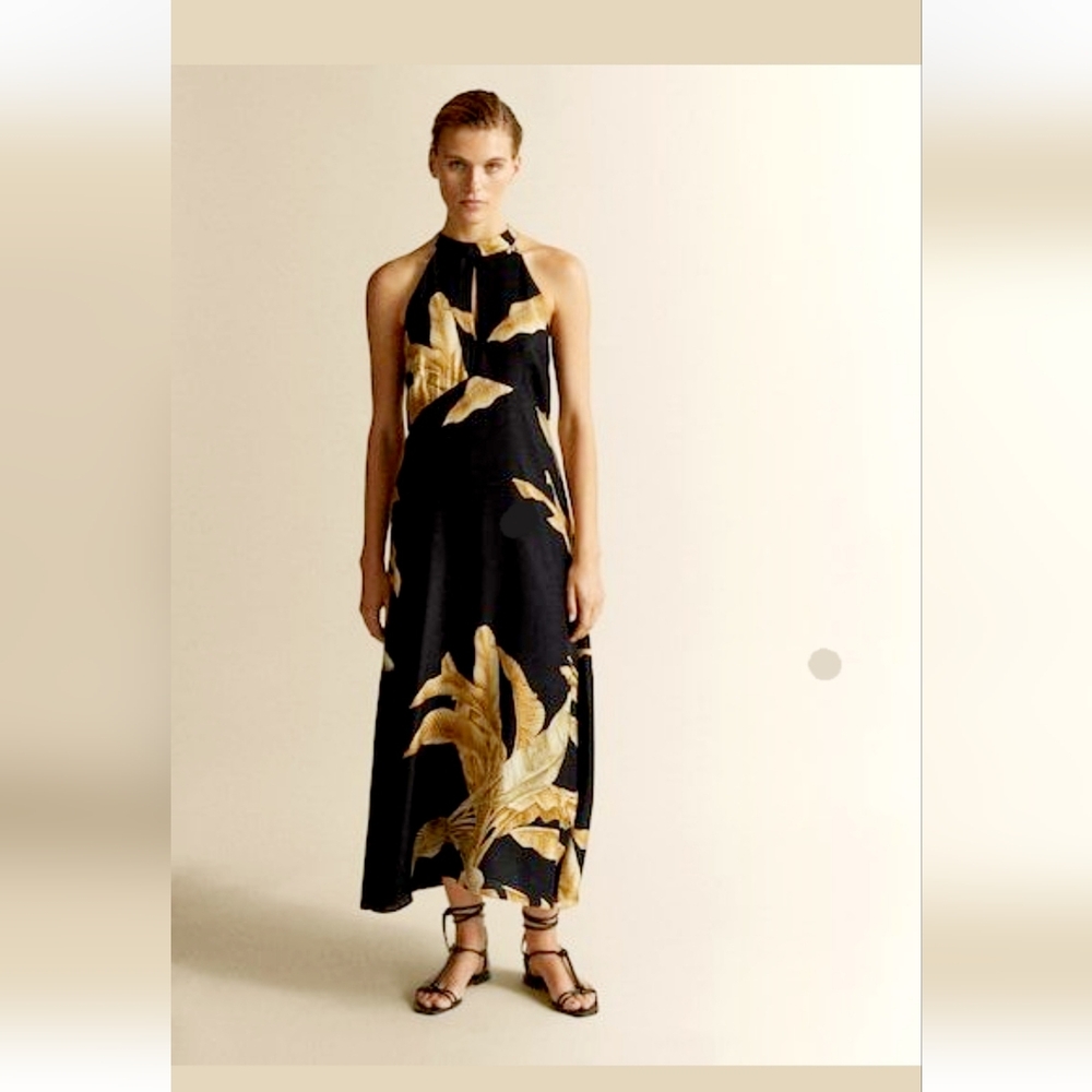 Massimo Dutti Palm print dress